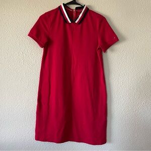 Tommy Hilfiger Collared Polo Dress Women’s XS Red T Shirt Dress Cotton Mini